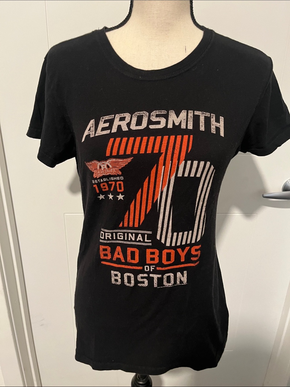 Aerosmith Band Original Bad Boys Of Boston Black Graphic T-Shirt Music Concert